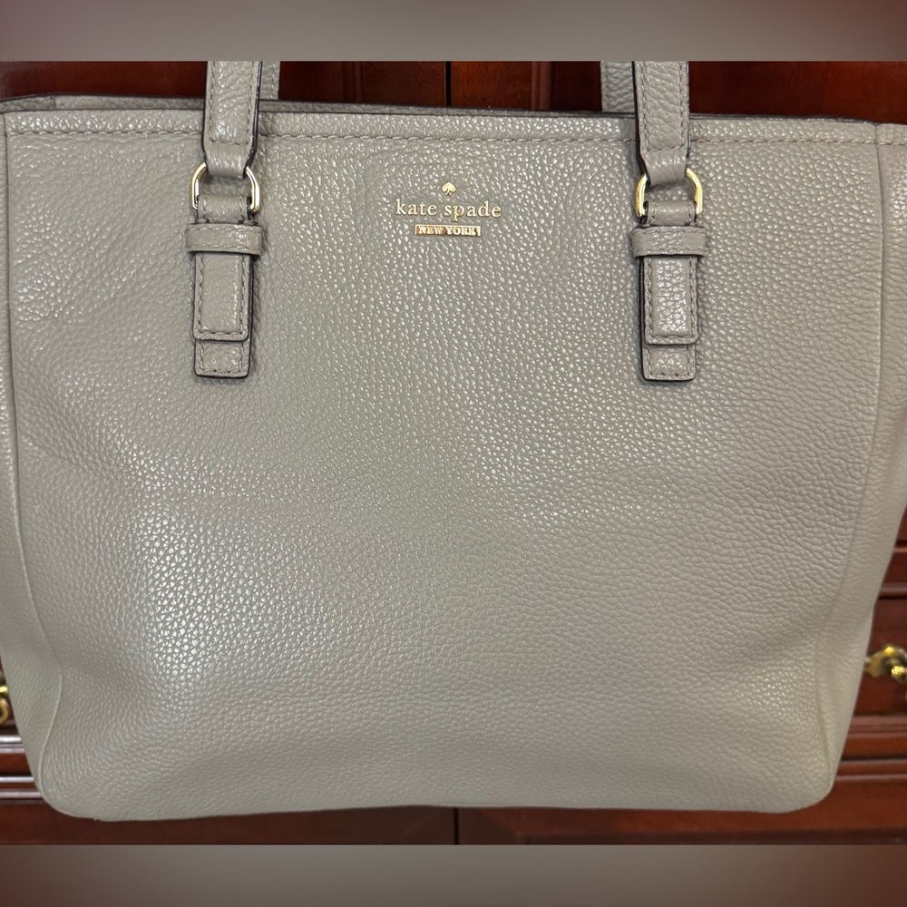 Kate Spade Gray Pebbled Leather Tote